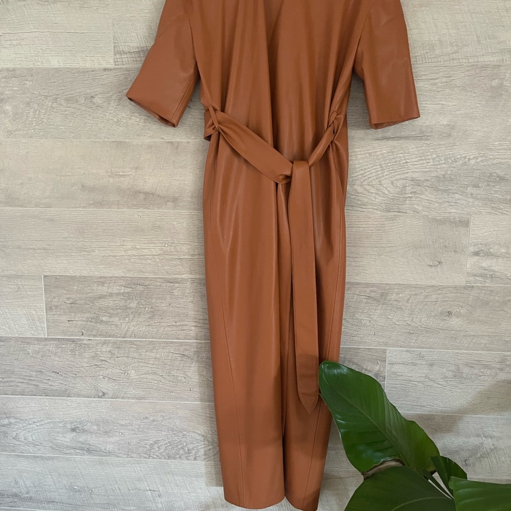 Nanushka Brown Wrap Dress